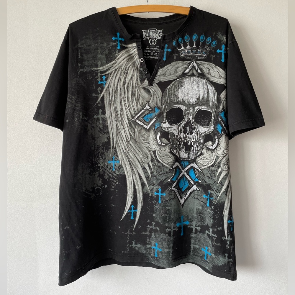 Crazy Y2K MMA Elite Skull Crosses tee